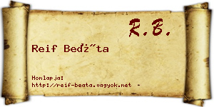 Reif Beáta névjegykártya